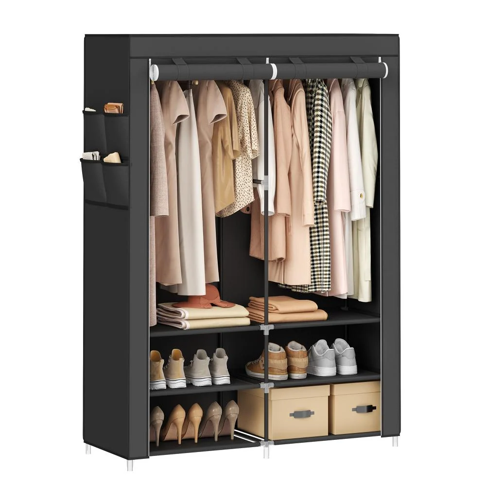 Closet Fest, Negro , Variedad de Entrepaños en Tela Virtual Muebles Importados