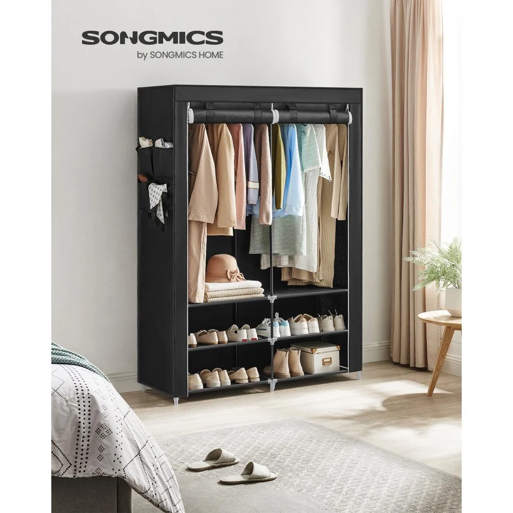 Closet Fest, Negro , Variedad de Entrepaños en Tela Virtual Muebles Importados
