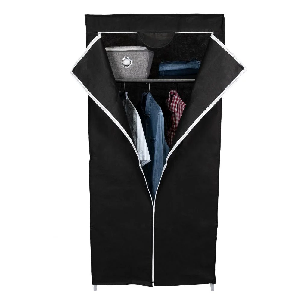 Closet Portátil Jeasken, Negro, Variedad de Entrepaños en Tela Virtual Muebles Importados