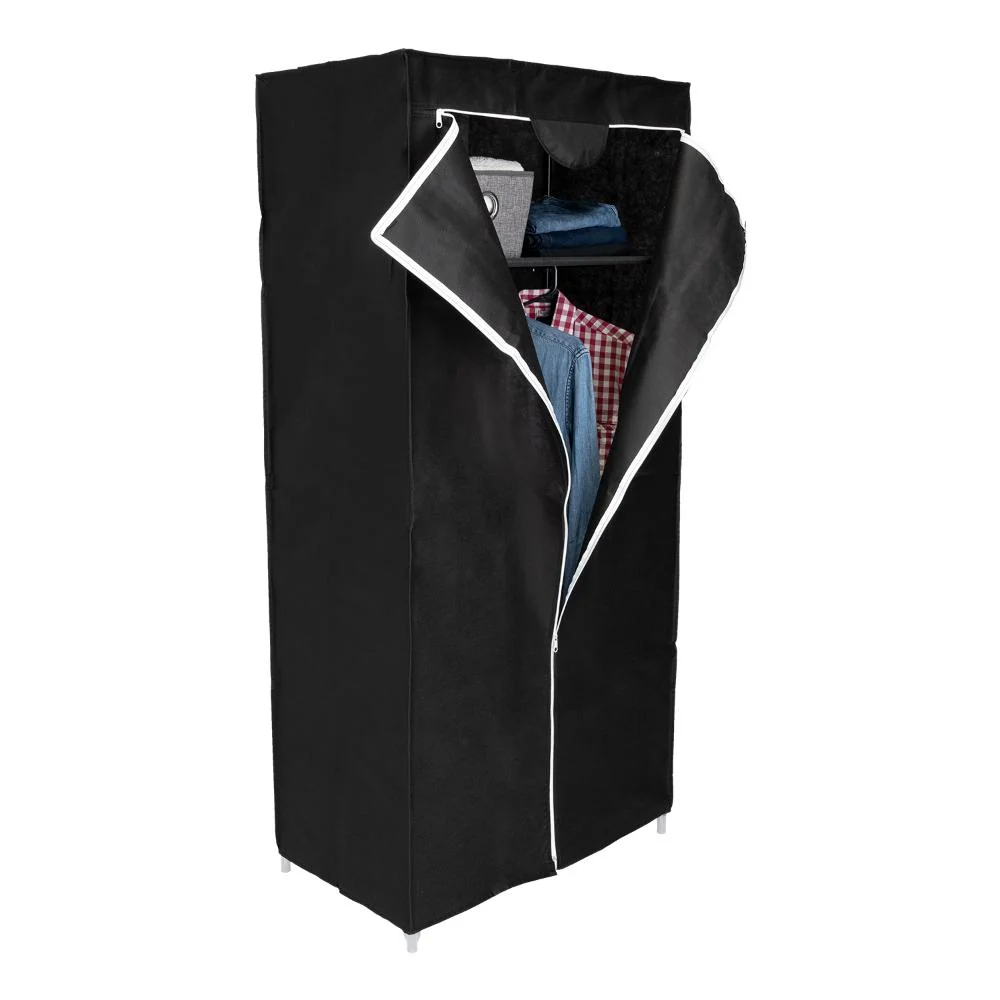 Closet Portátil Jeasken, Negro, Variedad de Entrepaños en Tela Virtual Muebles Importados