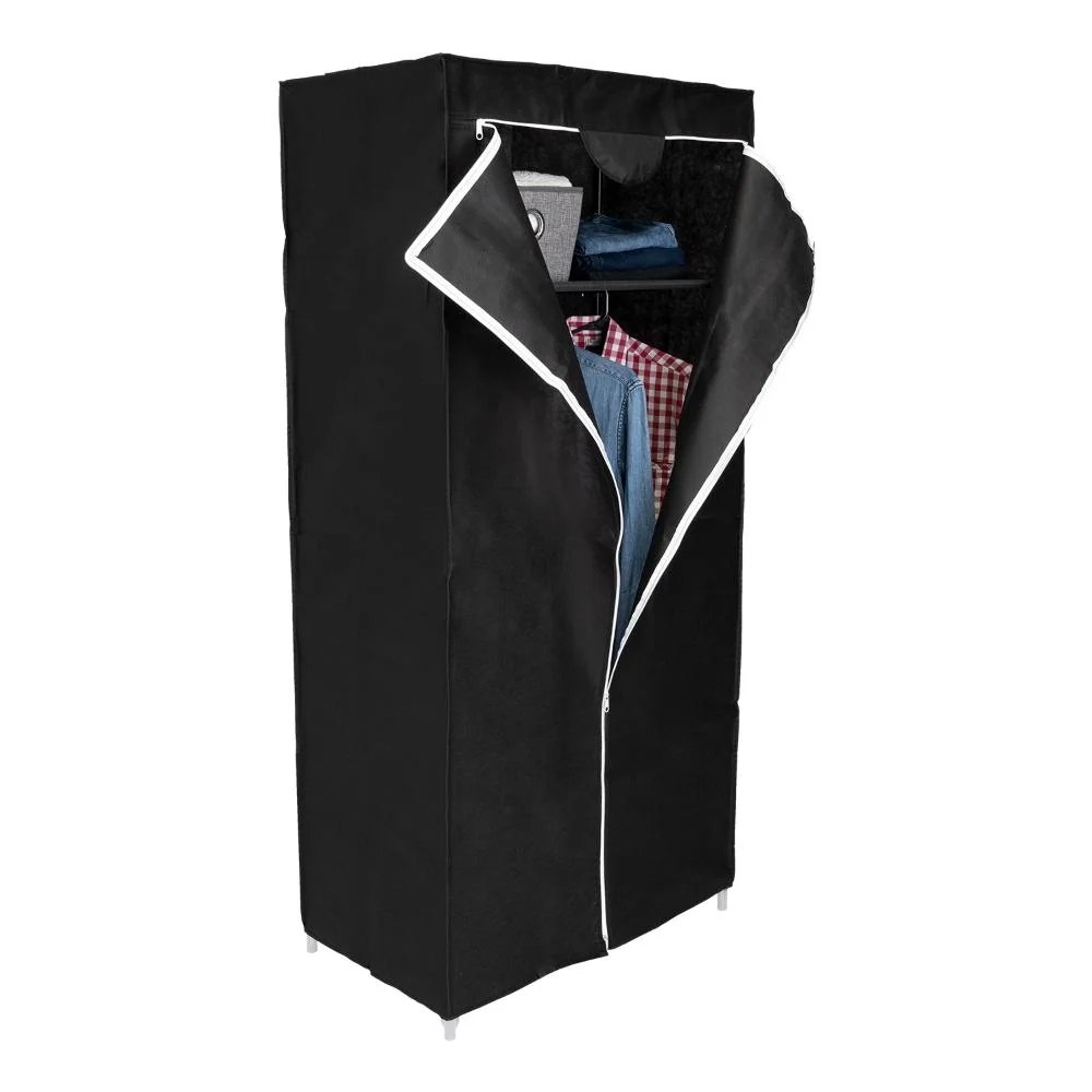 Closet Portátil Jeasken, Negro, Variedad de Entrepaños en Tela Virtual Muebles Importados