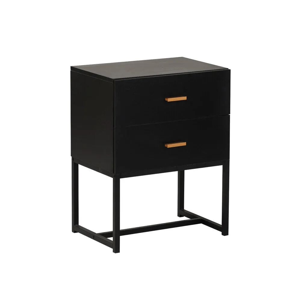Mesa de Noche Block, Negro Virtual Muebles MG