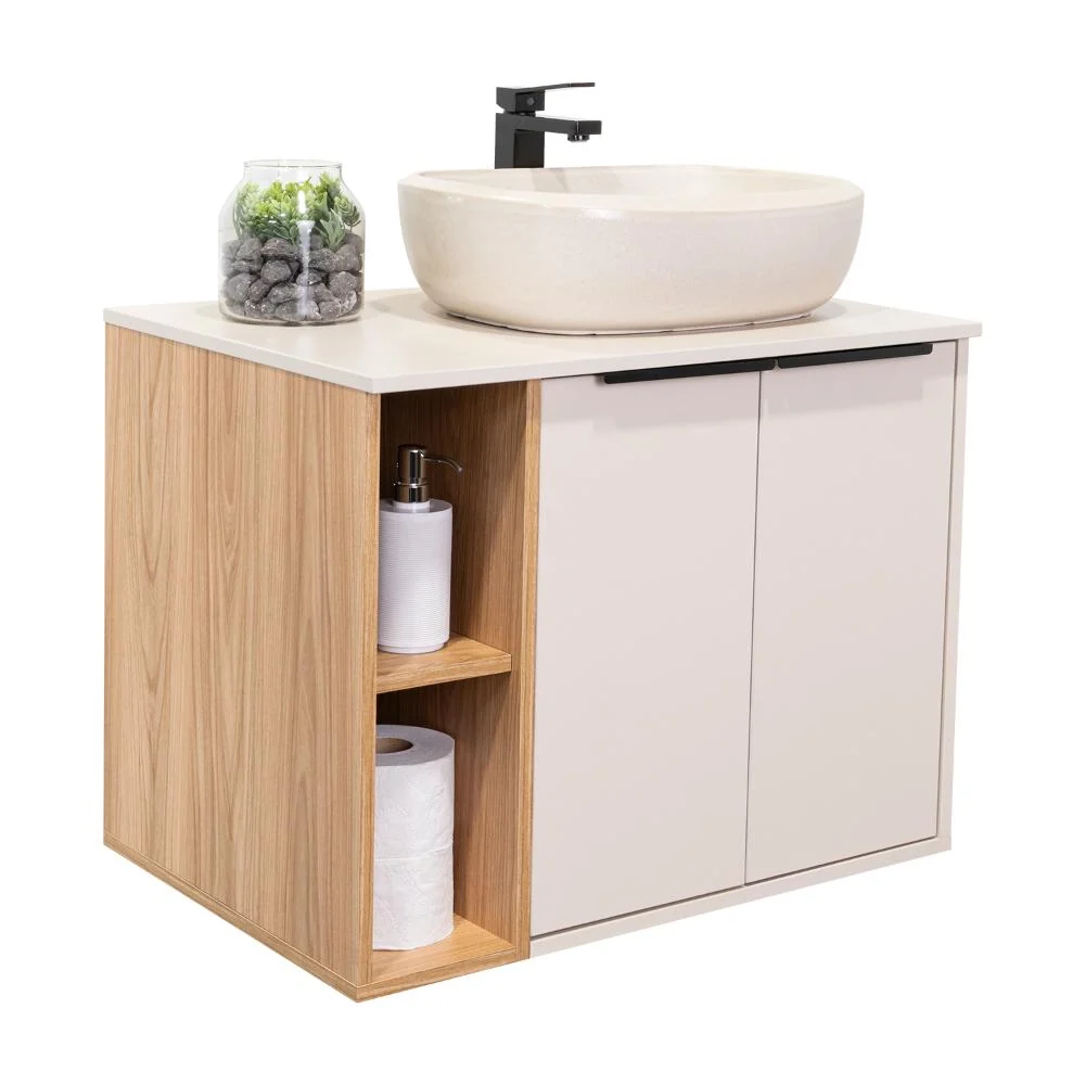 Mueble Para Lavamanos Suns, Capri y Fresno Europeo, Incluye Lavamanos Corona en Porcelana Sanitaria Virtual Muebles