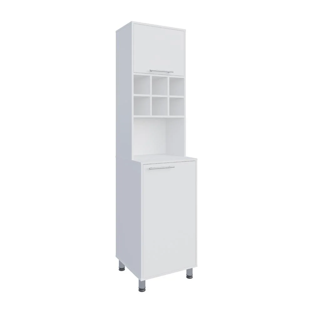 Alacena Atica, Blanco, con espacio para guardar botellas de vino ZF Virtual Muebles ZF