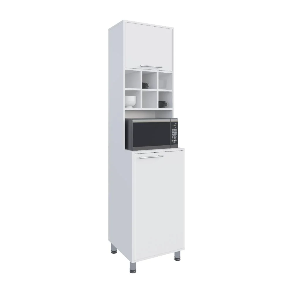 Alacena Atica, Blanco, con espacio para guardar botellas de vino ZF Virtual Muebles ZF