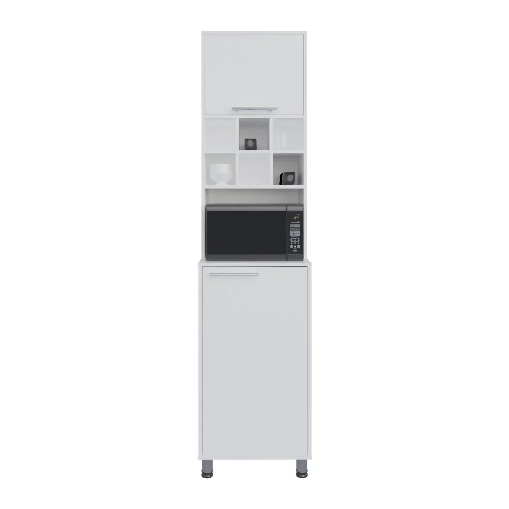 Alacena Atica, Blanco, con espacio para guardar botellas de vino ZF Virtual Muebles ZF
