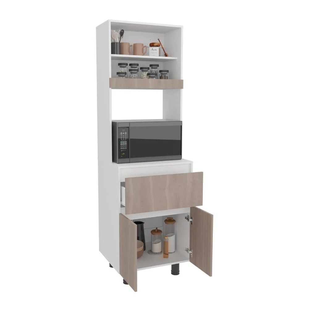 Alacena Express, Blanco Duqueza y Bardolino, con amplios espacios para almacenamiento ZF Virtual Muebles ZF