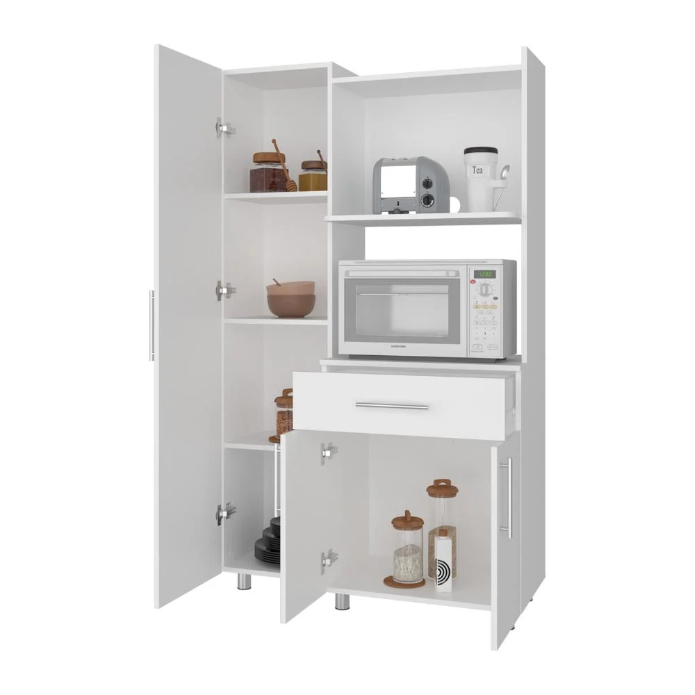 Alacena Multiusos Panter, Kronos Blanco, Amplios espacio de almacenamiento, con patas y manijas metálicas ZF Virtual Muebl...