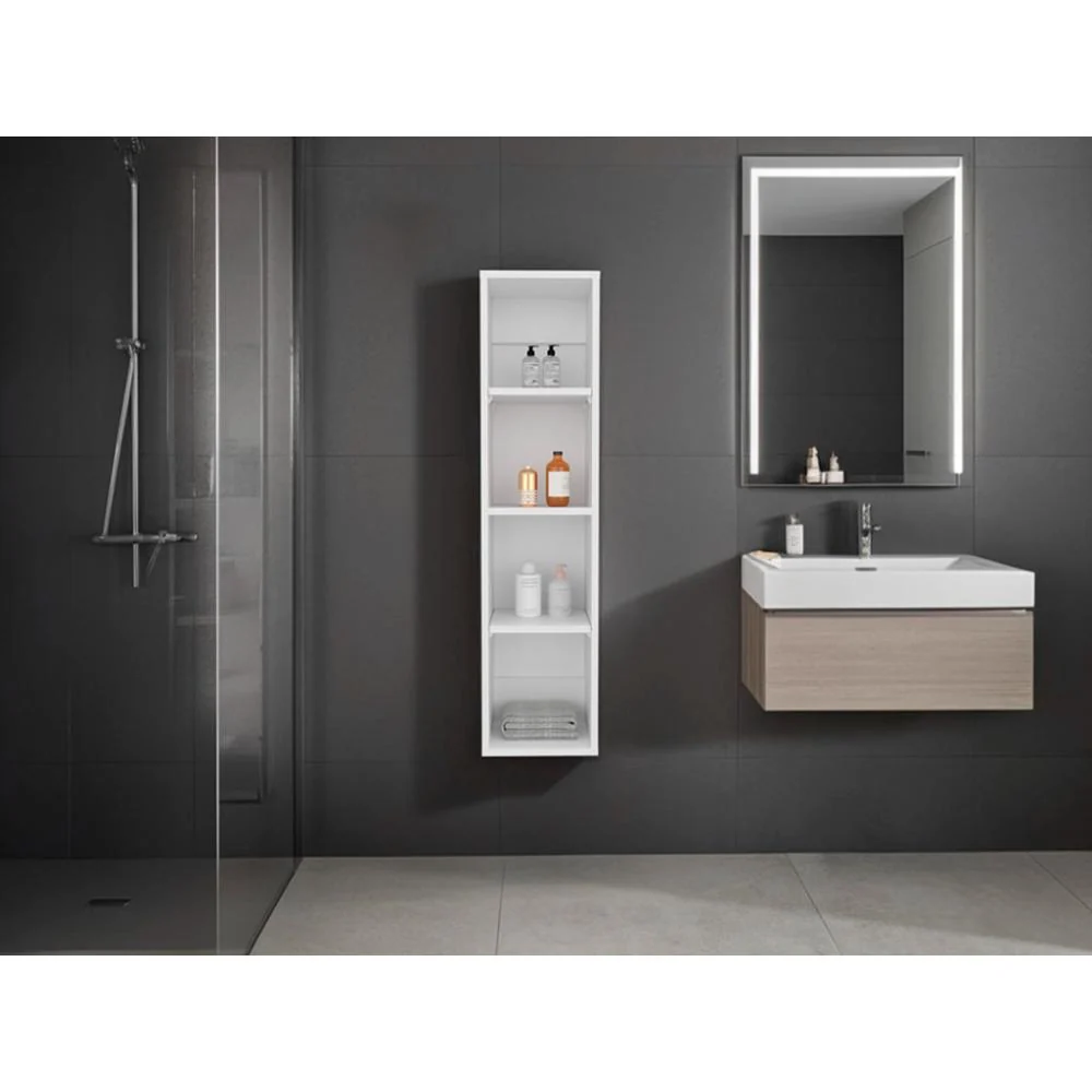 Alacena de Pared Pequeño Minimalista, Blanco, sin puertas, para implementos de aseo ZF Virtual Muebles ZF