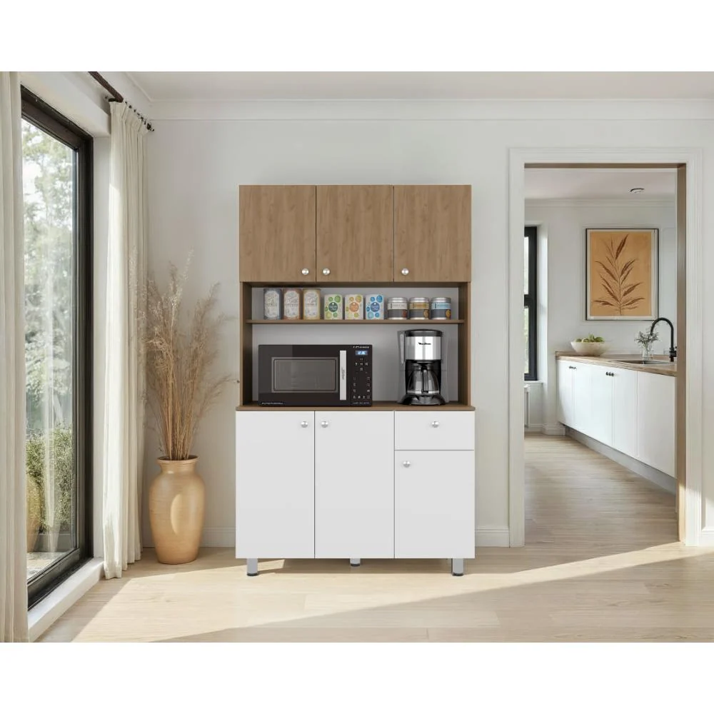 Alacena Wiston, Kronos Blanco y Kronos Fresno, Con seis puertas abatibles y un cajón con amplio espacio de almacenamiento...