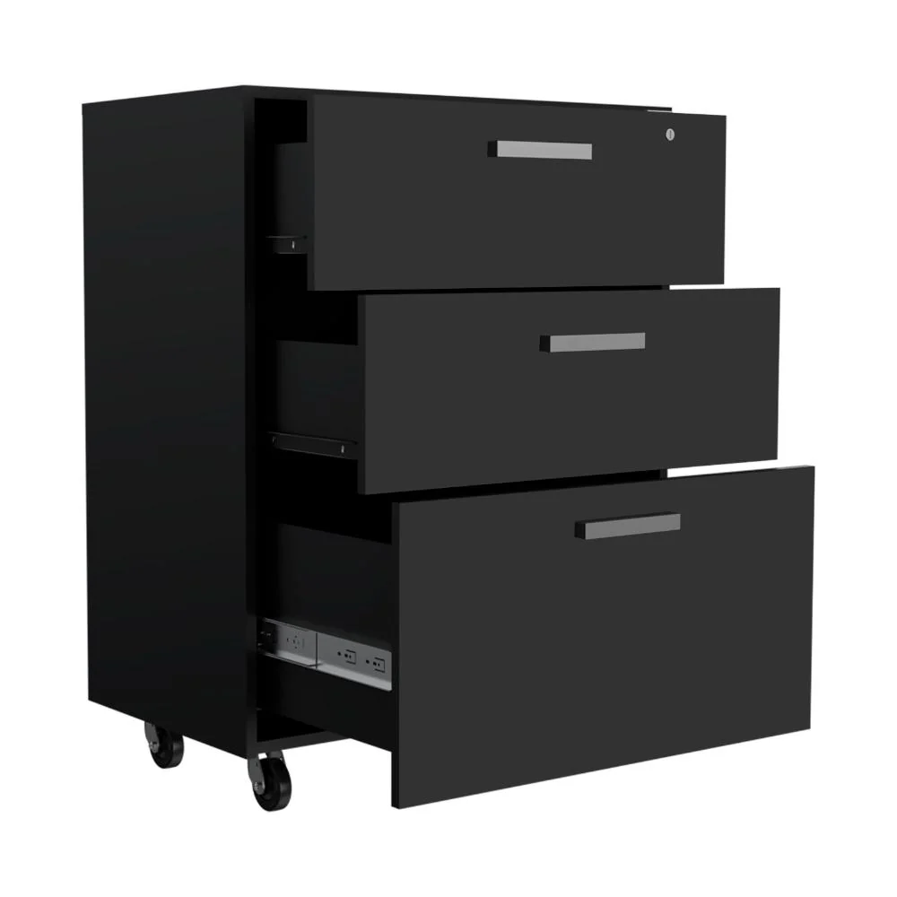 Archivador Multiusos Martin, Wengue, con cerradura y llave para puerta Virtual Muebles ZF