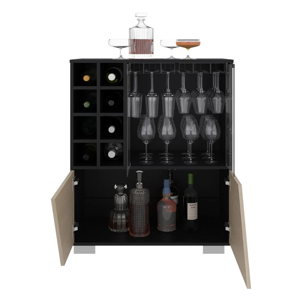 Bar Orus, Wengue y Cartagena, con cuatro puertas batientes ZF Virtual Muebles ZF