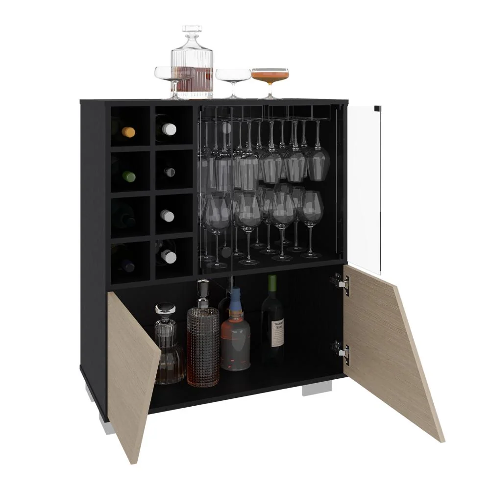 Bar Orus, Wengue y Cartagena, con cuatro puertas batientes ZF Virtual Muebles ZF