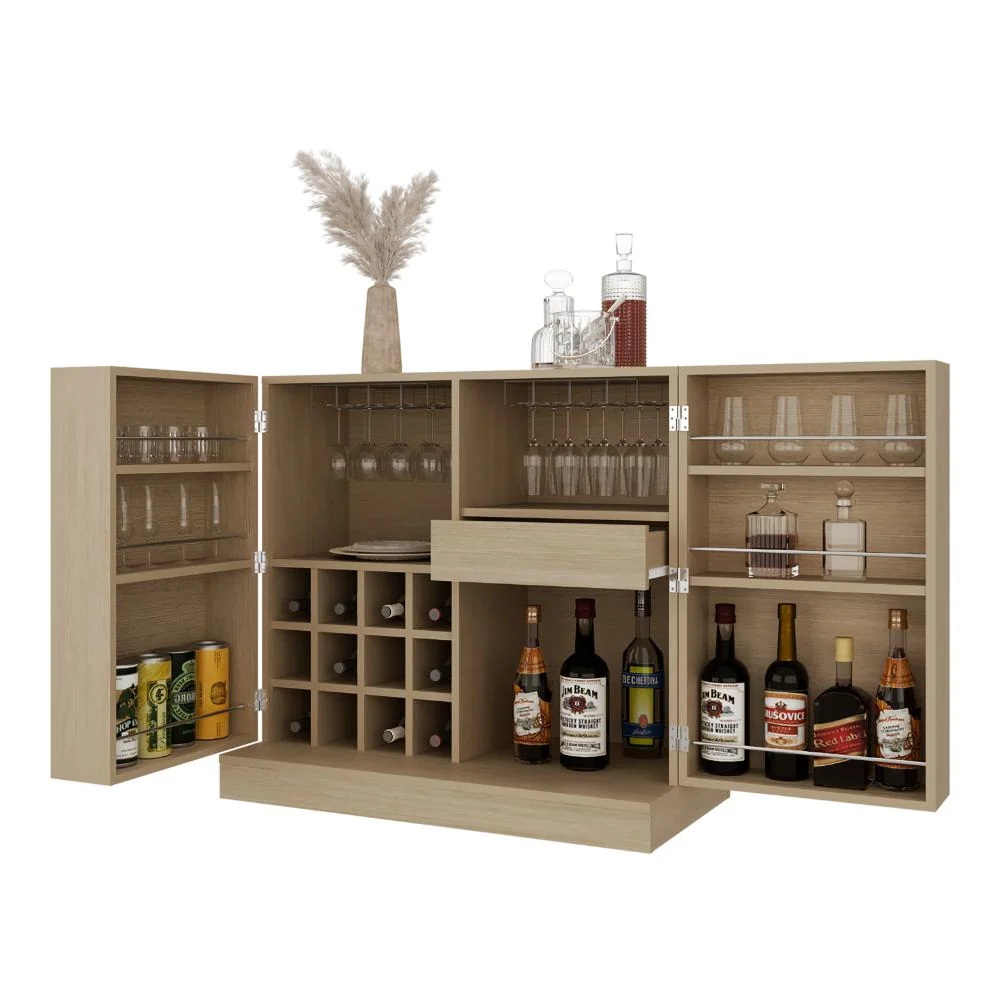 Bar Sienega, Cartagena, con Espacio Para Botellas y Porta Copas ZF Virtual Muebles ZF