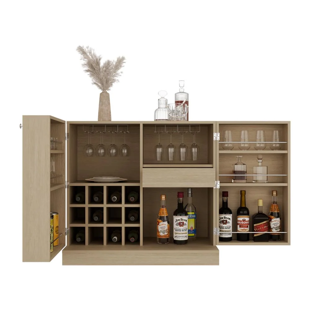 Bar Sienega, Cartagena, con Espacio Para Botellas y Porta Copas ZF Virtual Muebles ZF