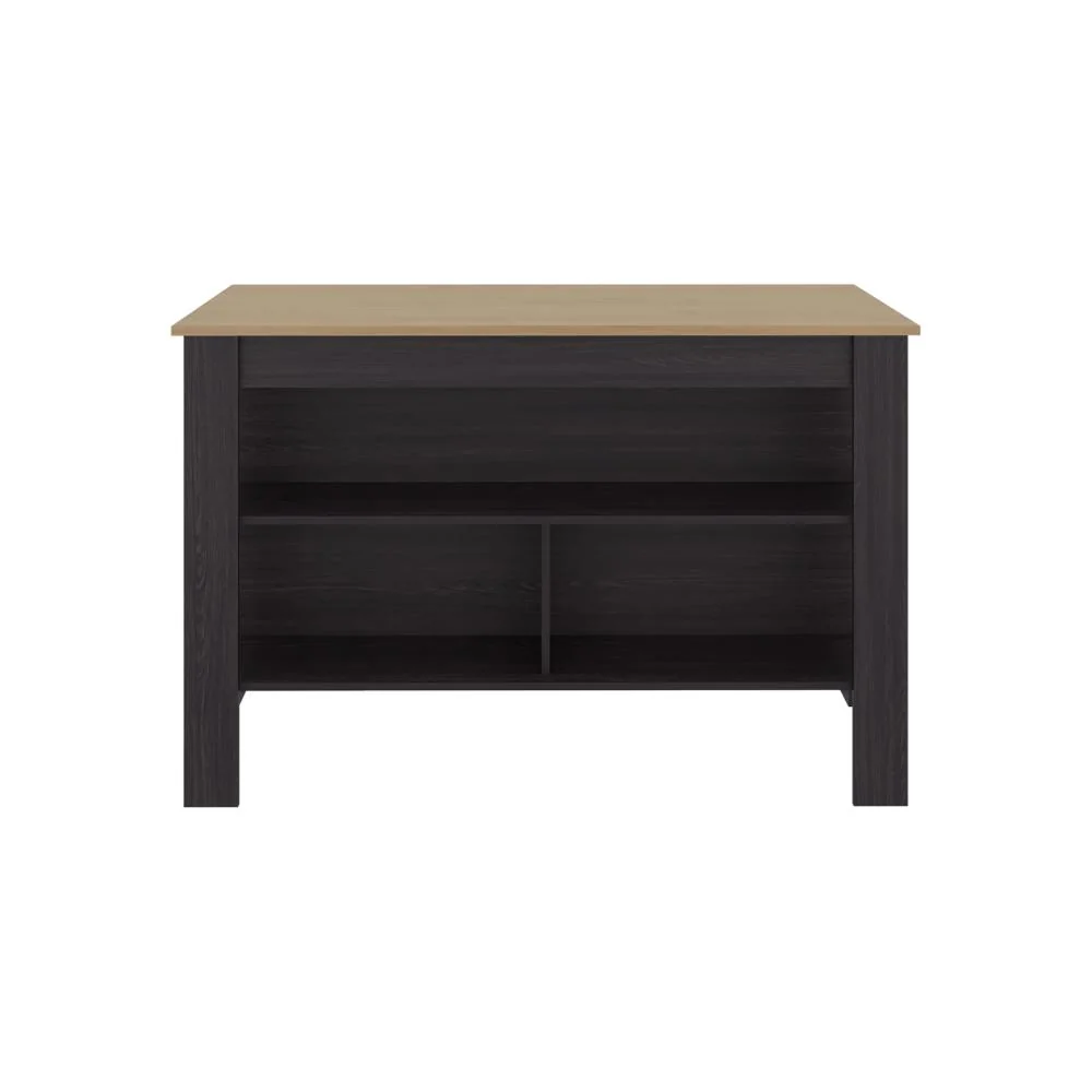 Barra de Cocina Cala, Kronos Wengue y Kronos Fresno, Con amplia superficie en la mesa ZF Virtual Muebles ZF