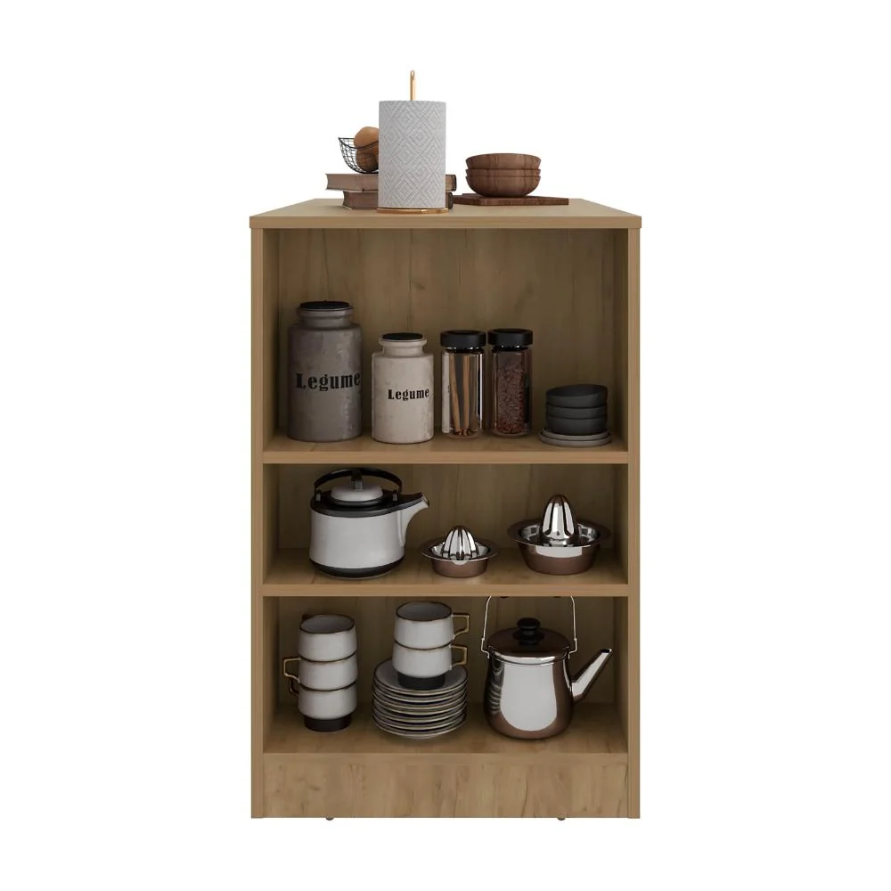 Barra de Cocina Portre, Kronos Fresno, con Amplia Superficie En La Mesa ZF Virtual Muebles ZF