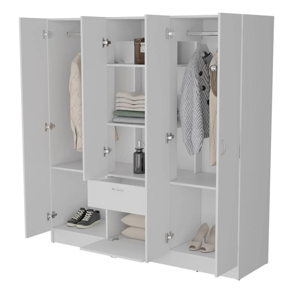 Closet Adira, Blanco, con Siete Puertas Abatibles y Un Cajon ZF Virtual Muebles ZF
