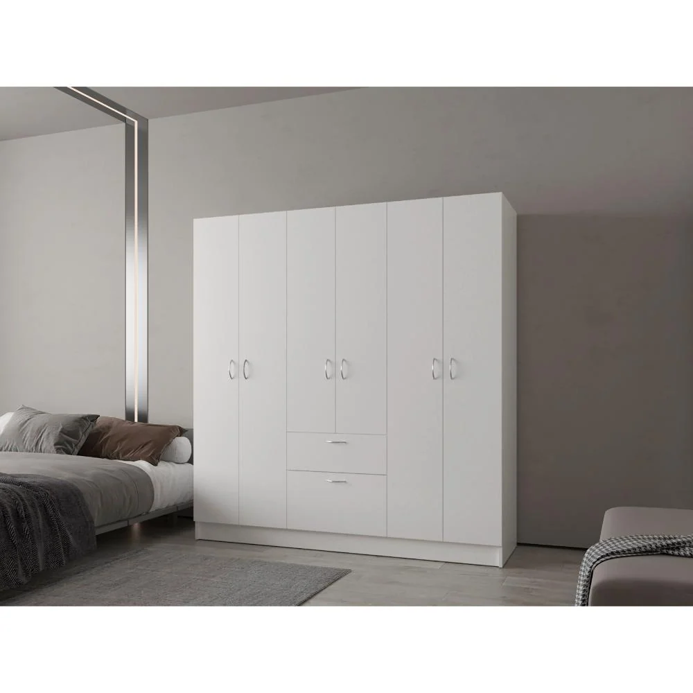 Closet Adira, Blanco, con Siete Puertas Abatibles y Un Cajon ZF Virtual Muebles ZF