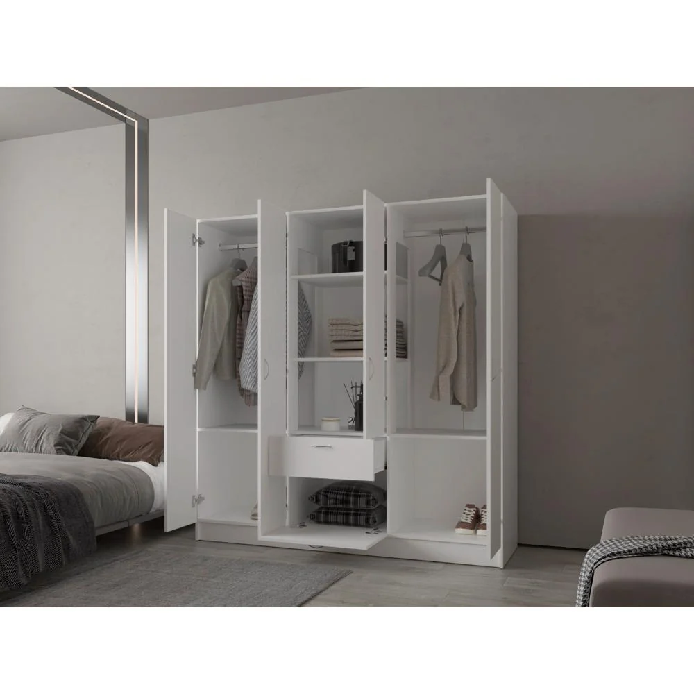 Closet Adira, Blanco, con Siete Puertas Abatibles y Un Cajon ZF Virtual Muebles ZF