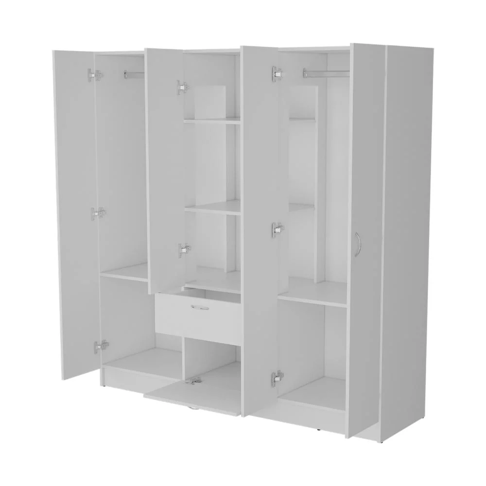 Closet Adira, Blanco, con Siete Puertas Abatibles y Un Cajon ZF Virtual Muebles ZF