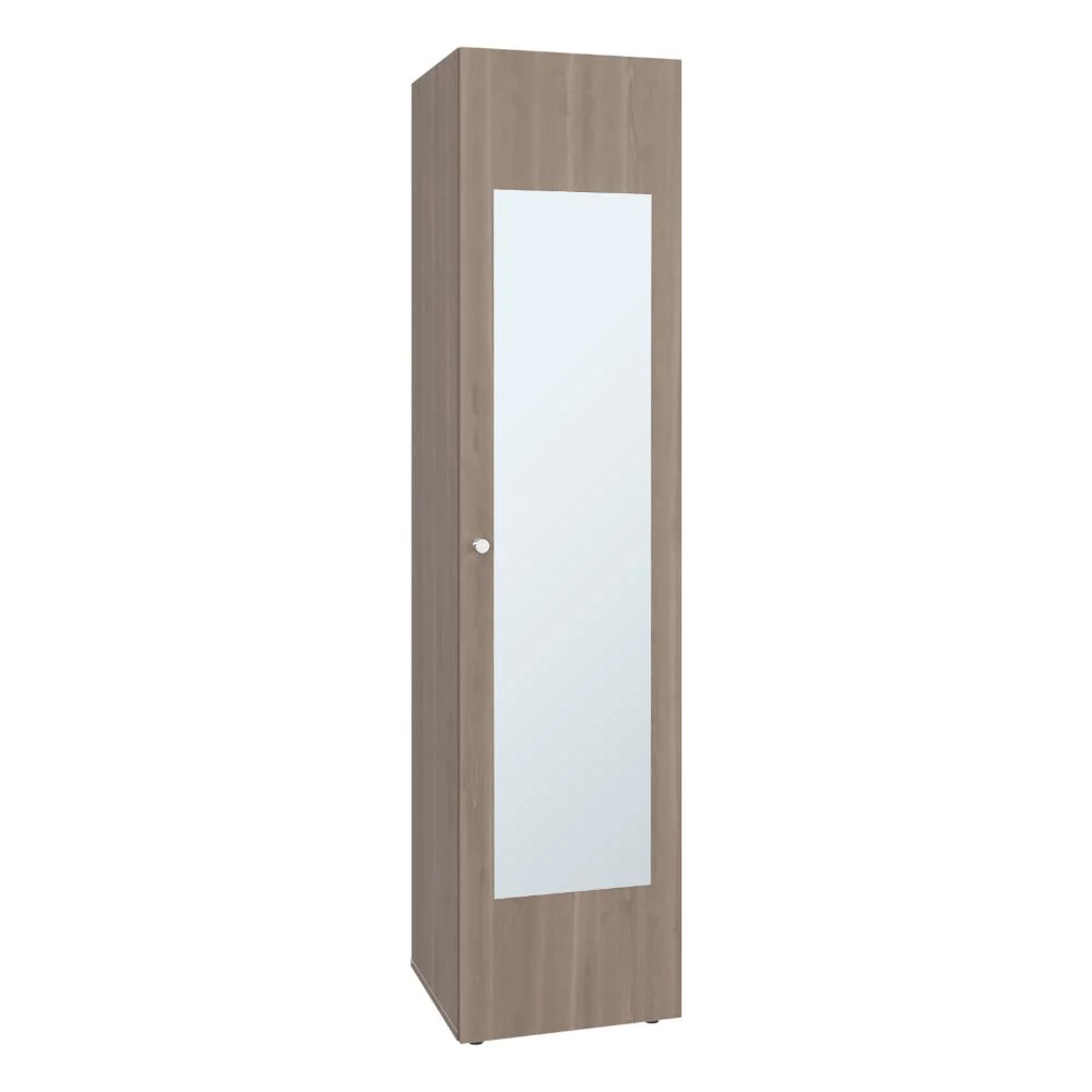 Closet Alma, Bardolino Y Blanco, Con espejo, Una puerta abatible y variedad de entrepaños ZF Virtual Muebles ZF