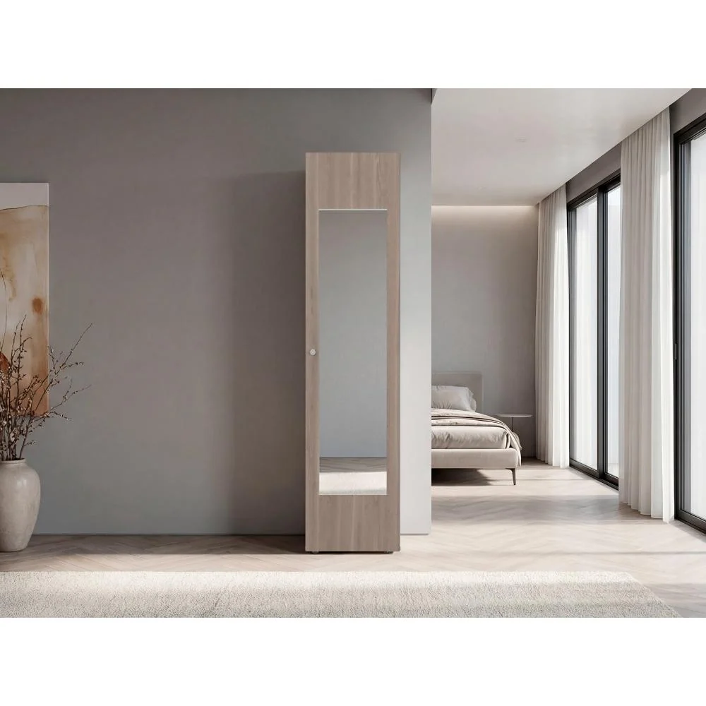 Closet Alma, Bardolino Y Blanco, Con espejo, Una puerta abatible y variedad de entrepaños ZF Virtual Muebles ZF