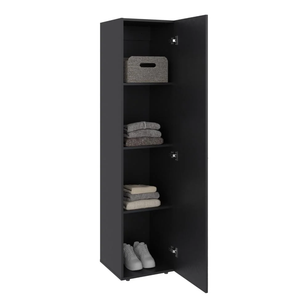 Closet Alma, Wengue, Una puerta abatible y entrepaños para guardar ropa ZF Virtual Muebles ZF