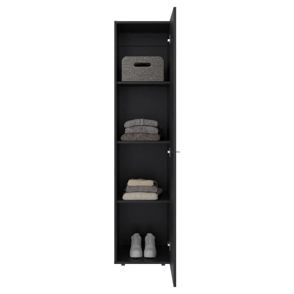Closet Alma, Wengue, Una puerta abatible y entrepaños para guardar ropa ZF Virtual Muebles ZF