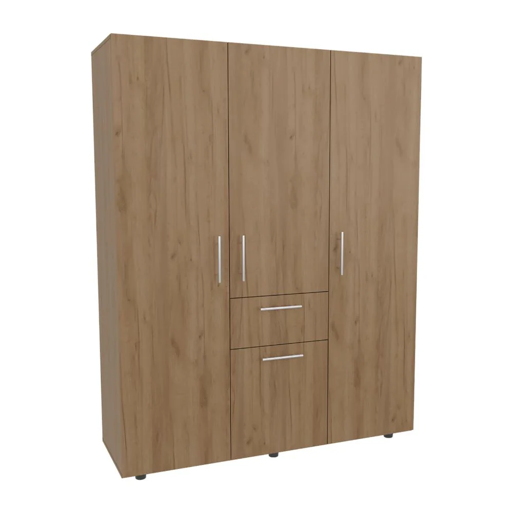 Closet Bariloche Bombay Eco ll, Fresno Europeo, Con Variedad de Entrepaños y Cuatro Puertas Abatibles ZF Virtual Muebles ZF