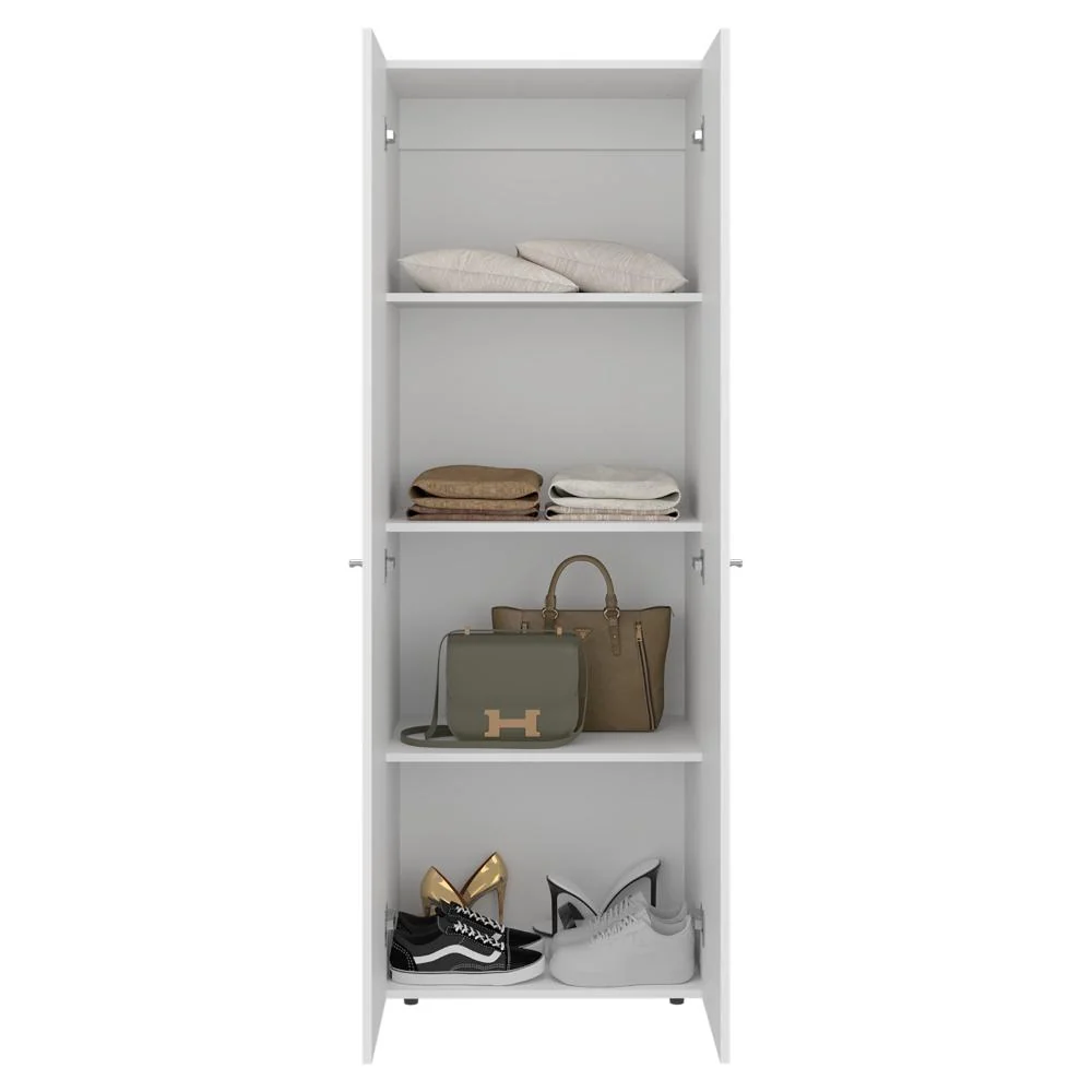 Closet Beico, Blanco Duqueza, Con Dos Puertas Abatibles y Cuatro Entrepaños ZF Virtual Muebles ZF