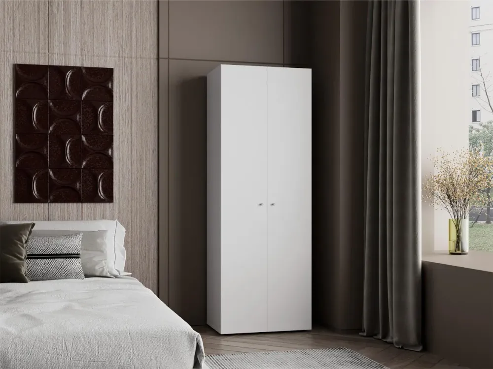 Closet Beico, Blanco Duqueza, Con Dos Puertas Abatibles y Cuatro Entrepaños ZF Virtual Muebles ZF