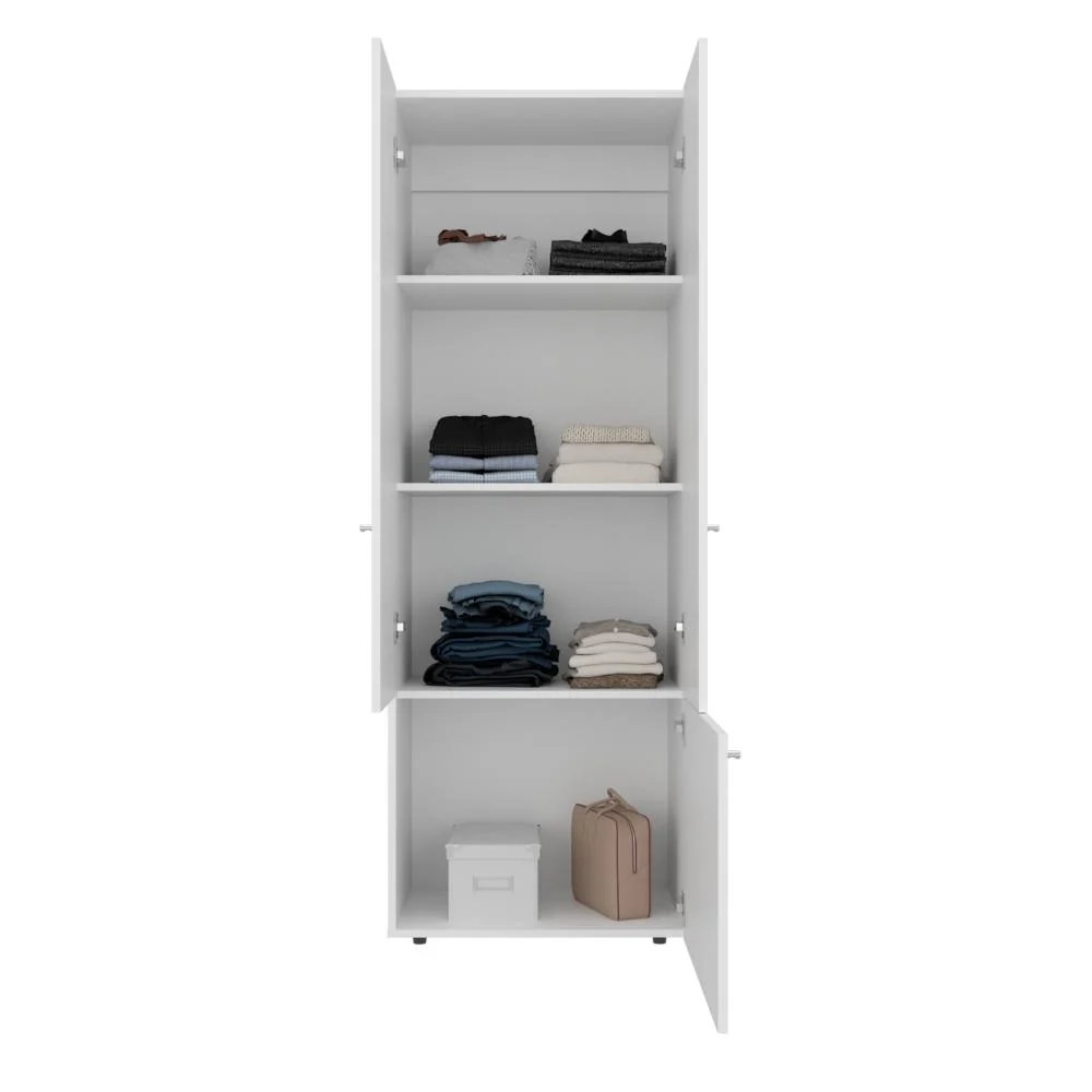 Closet Beico II, Blanco Duqueza, Con Tres Puertas Abatibles y Cuatro Entrepaños ZF Virtual Muebles ZF