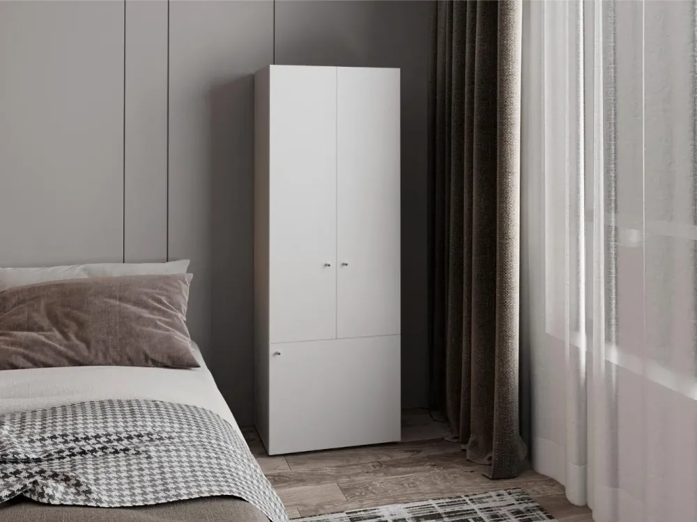 Closet Beico II, Blanco Duqueza, Con Tres Puertas Abatibles y Cuatro Entrepaños ZF Virtual Muebles ZF