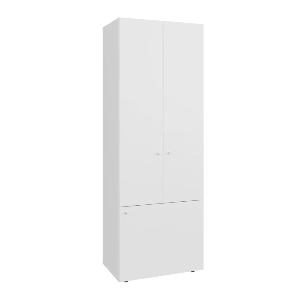 Closet Beico II, Blanco Duqueza, Con Tres Puertas Abatibles y Cuatro Entrepaños ZF Virtual Muebles ZF