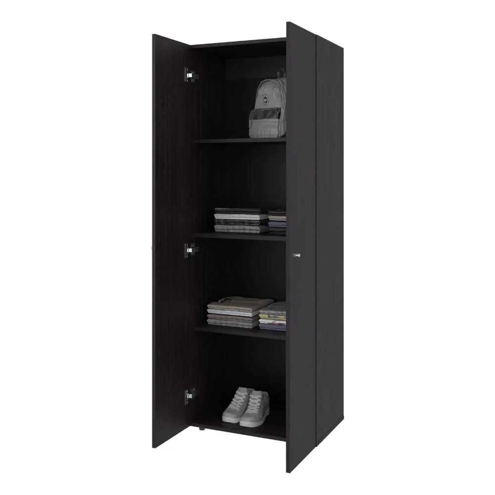 Closet Beico, Wengue, Con Dos Puertas Abatibles y Cuatro Entrepaños ZF Virtual Muebles ZF
