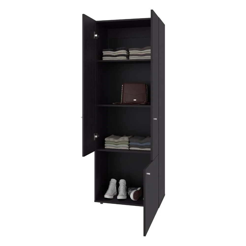 Closet Beico II, Wengue, Con Tres Puertas Abatibles y Tres Entrepaños ZF Virtual Muebles ZF