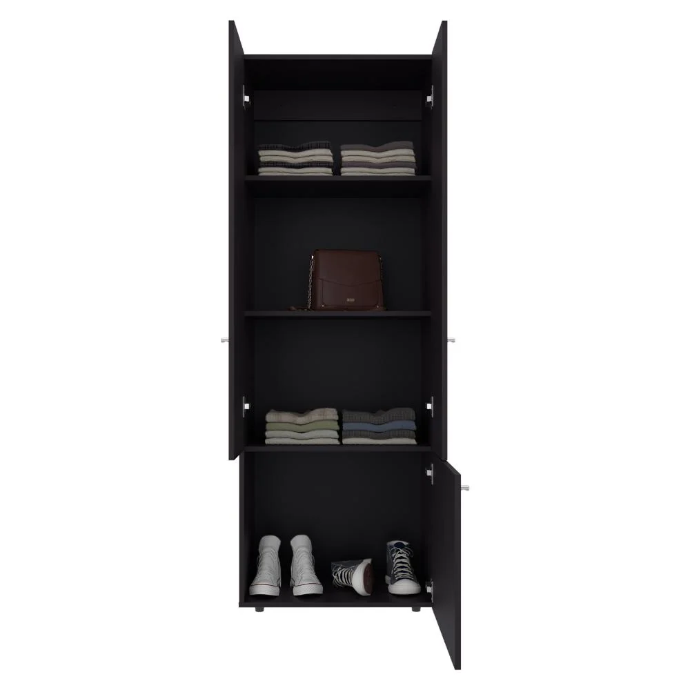 Closet Beico II, Wengue, Con Tres Puertas Abatibles y Tres Entrepaños ZF Virtual Muebles ZF