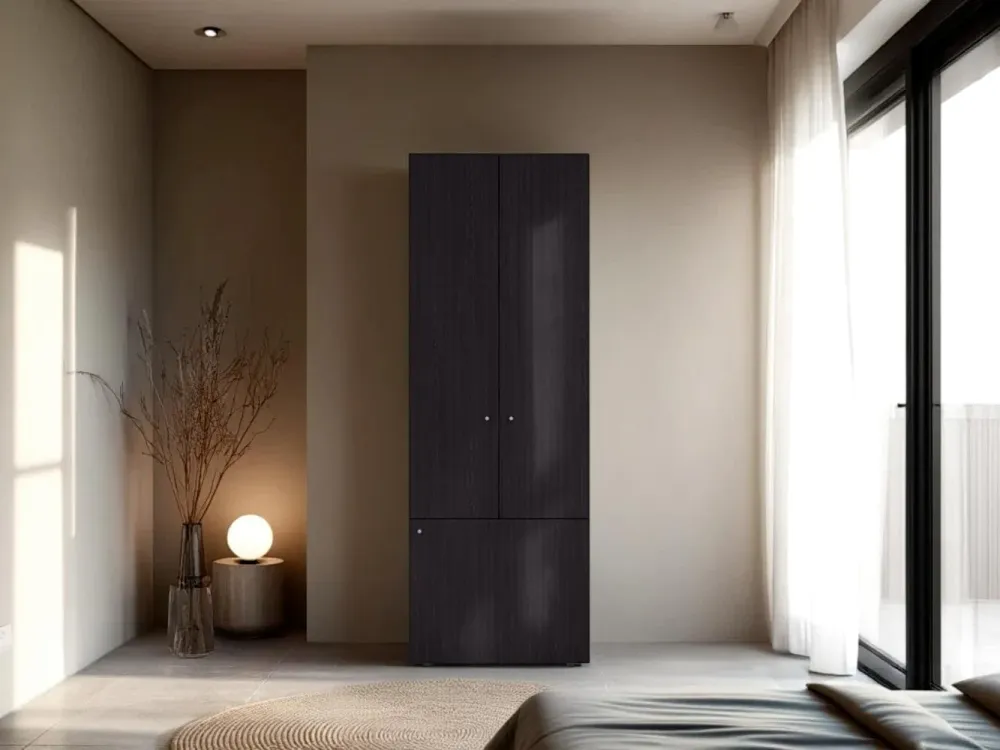 Closet Beico II, Wengue, Con Tres Puertas Abatibles y Tres Entrepaños ZF Virtual Muebles ZF