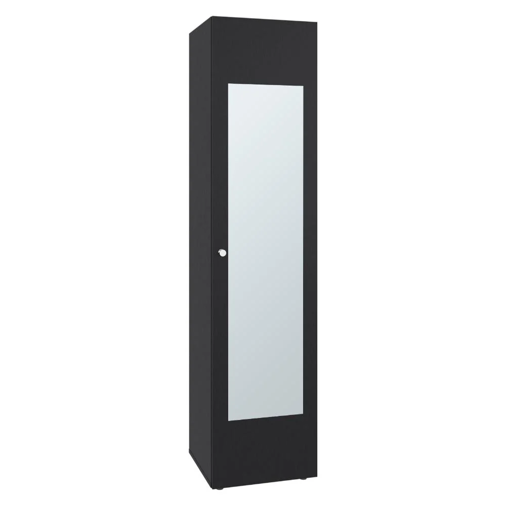 Closet Con Espejo Alma, Wengue, Una puerta abatible y entrepaños para guardar ropa ZF Virtual Muebles ZF
