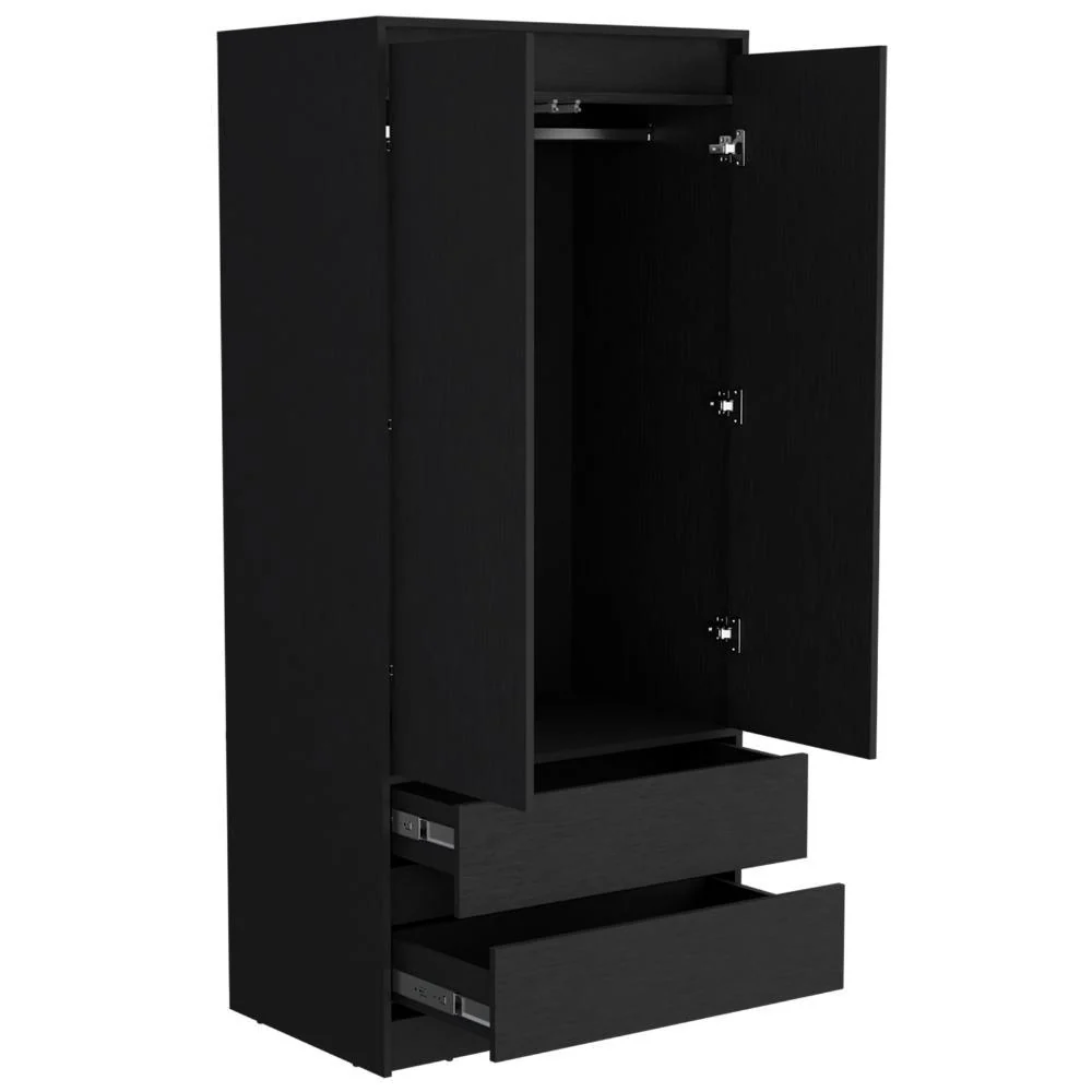 Closet Cruella, Negro, Con Dos Puertas AbatiblesZF Virtual Muebles ZF