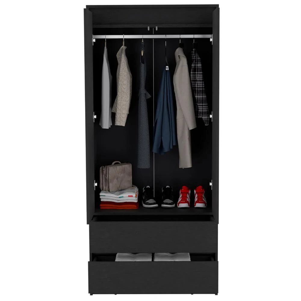 Closet Cruella, Negro, Con Dos Puertas AbatiblesZF Virtual Muebles ZF