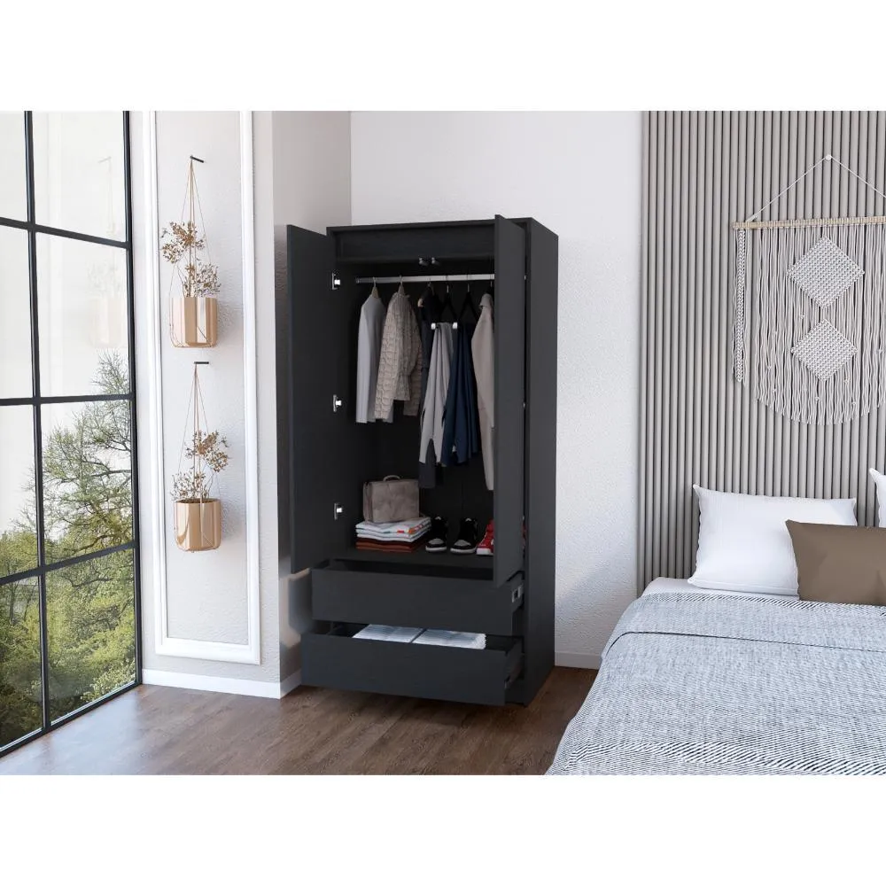 Closet Cruella, Negro, Con Dos Puertas AbatiblesZF Virtual Muebles ZF
