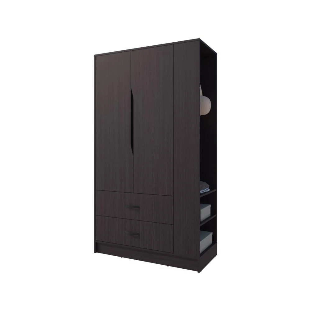 Closet Dakota, Wengue, Con Tres Puertas Abatibles y Un Cajon ZF Virtual Muebles ZF