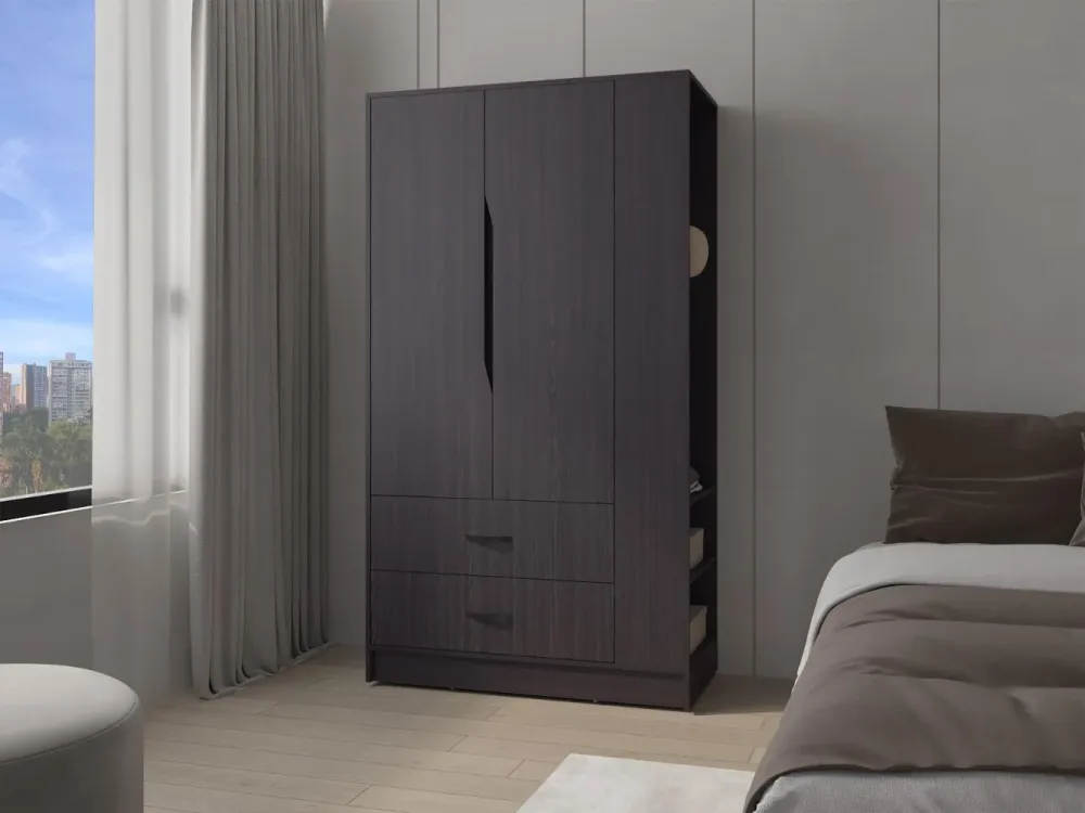 Closet Dakota, Wengue, Con Tres Puertas Abatibles y Un Cajon ZF Virtual Muebles ZF