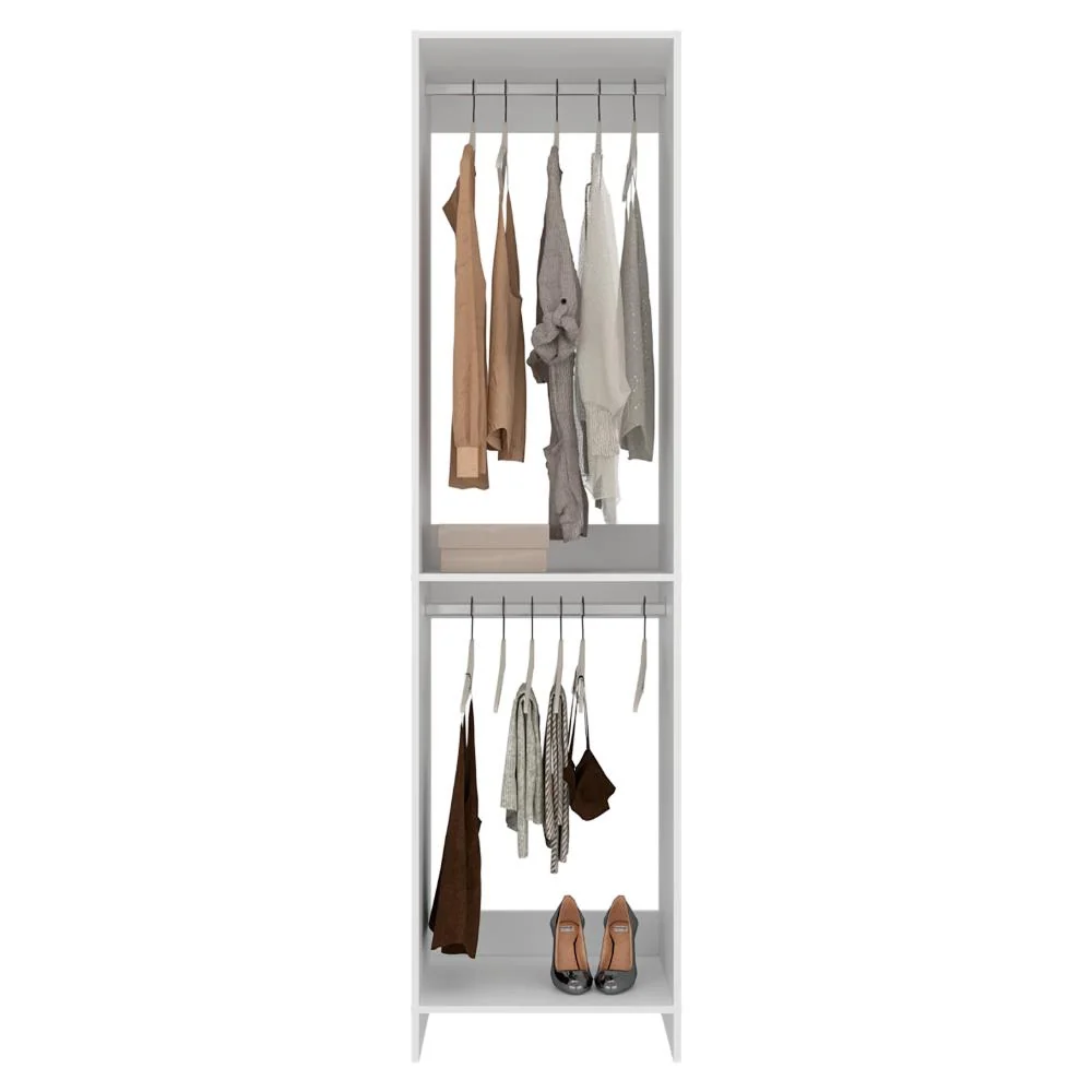 Closet Eco, Kronos Blanco, Con un entrepaño amplio para organizar ropa, sin puertas ZF Virtual Muebles ZF