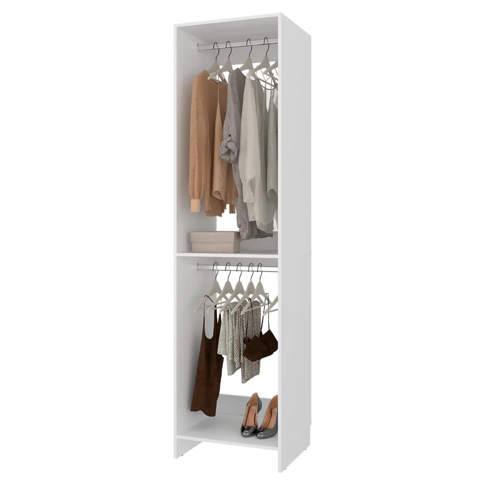 Closet Eco, Kronos Blanco, Con un entrepaño amplio para organizar ropa, sin puertas ZF Virtual Muebles ZF