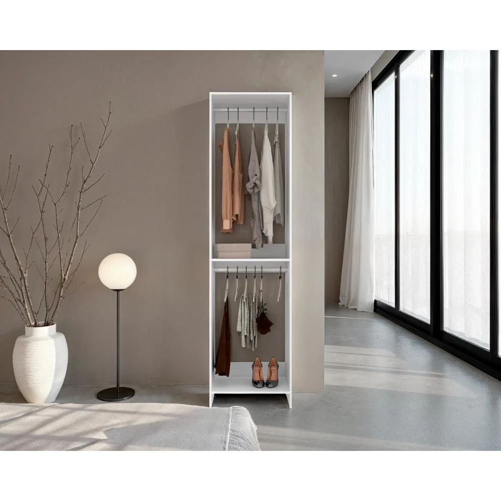 Closet Eco, Kronos Blanco, Con un entrepaño amplio para organizar ropa, sin puertas ZF Virtual Muebles ZF