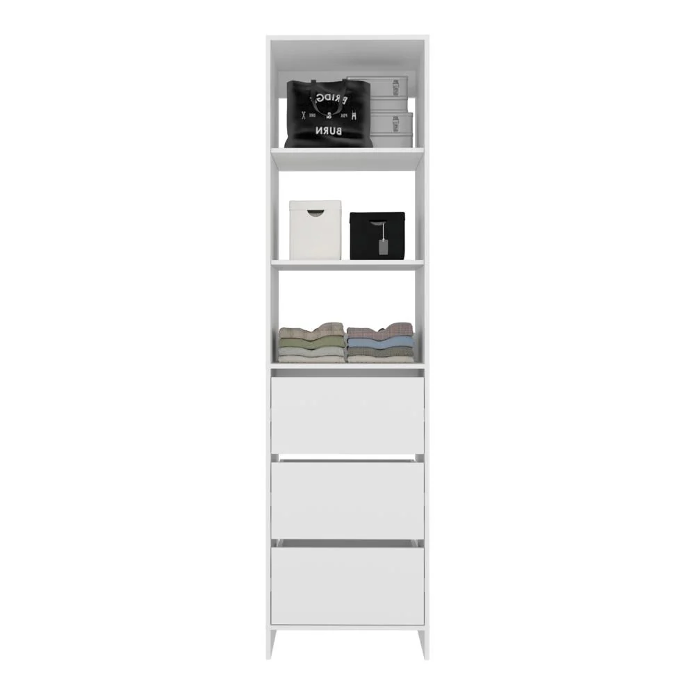 Closet Eco, Kronos Blanco, Con tres entrepaños y tres cajones amplios para organizar ropa ZF Virtual Muebles ZF
