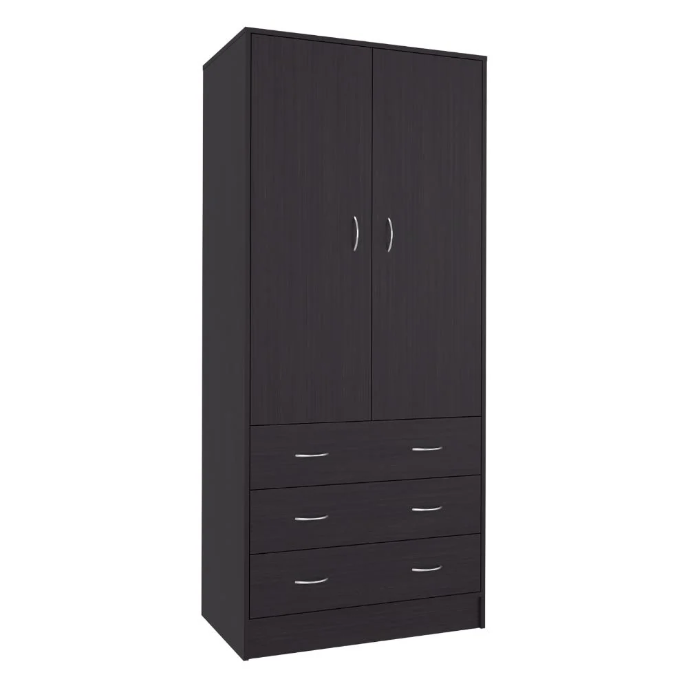 Closet Pilic, Kronos Wengue, Tres Cajones Con Gran Capacidad De Almacenamiento ZF Virtual Muebles ZF